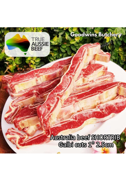 Beef rib SHORTRIB daging iga sapi konro frozen Australia AMH short rib PORTIONED CROSSED CUT 2.5cm 1" (price/kg)